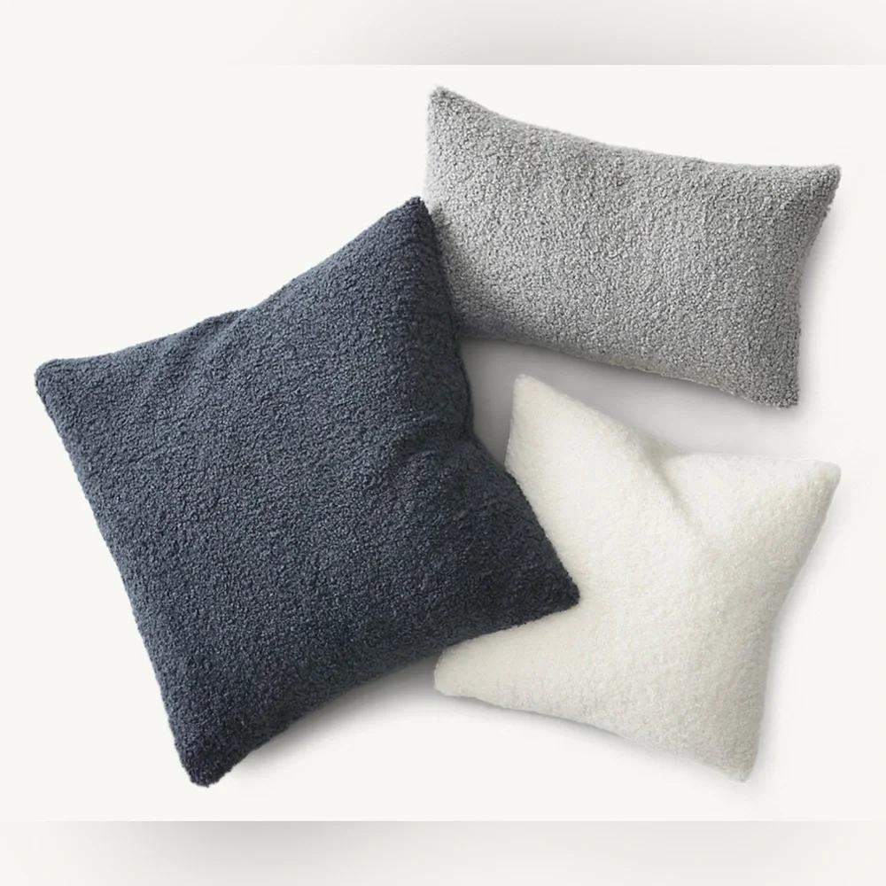 PLUSH FAUX SHEARLING PILLOW COVER-SET OF 2